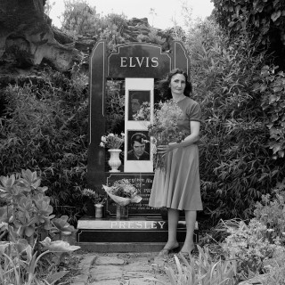 Lucy Eramo bringing carnations for Elvis on the anniversary of his birthday Elvis Memorial Melbourne 1990