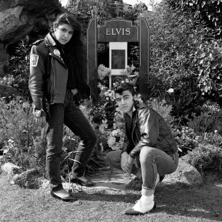 Nancy Nunez with young man on the 11th anniversary of Elvis' death Elvis Memorial Melbourne 1988